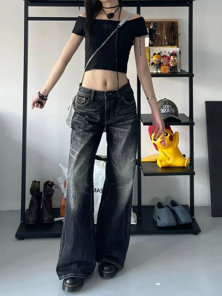 Acubi Black Vintage High Waist Jeans