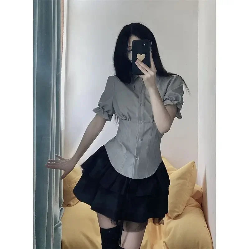 Blusas delgadas japonesas Kawaii