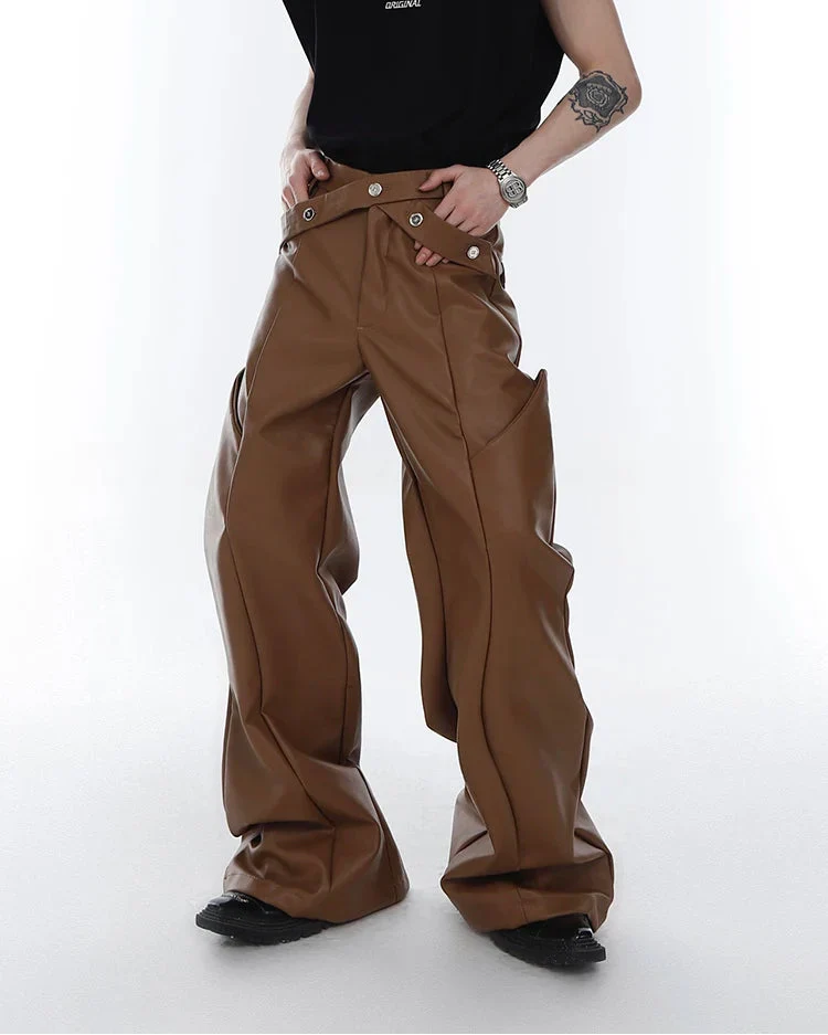Cyperpunk Straight Leg Leather Pants
