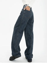 High-Waist-Jeans Dunkelblau