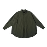 Camisa informal de algodón liso de corte holgado