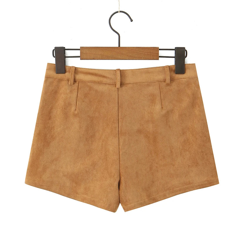 Y2K Faux Suede Shorts