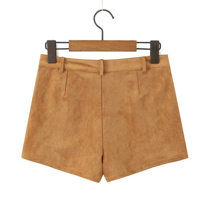 Y2K Faux Suede Shorts