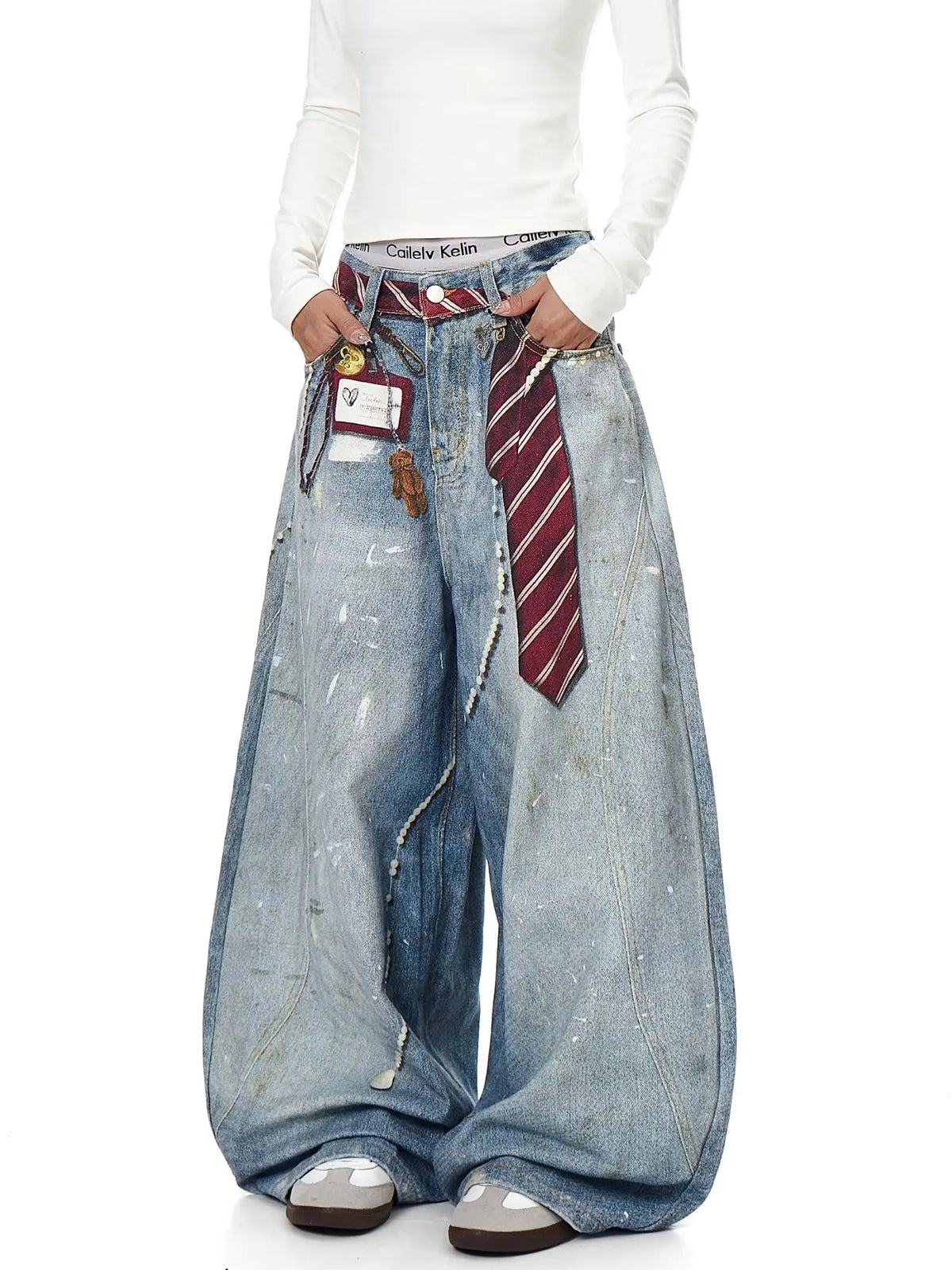 Y2K Retro Faded Baggy Jeans