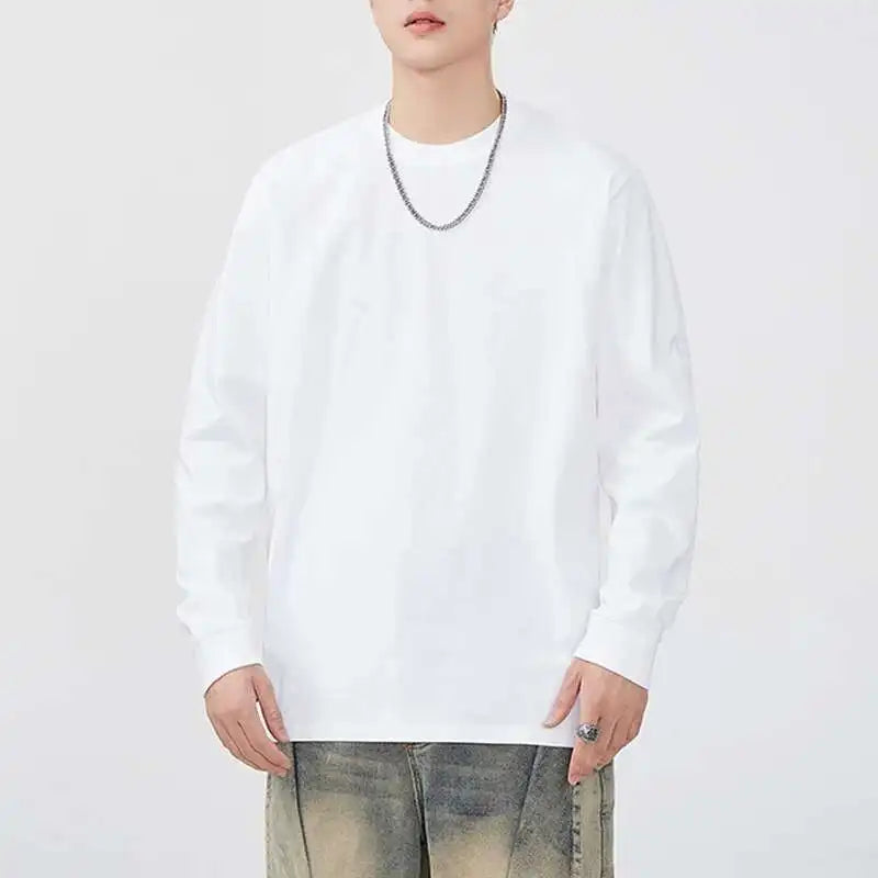 Solid Color Long Sleeve Casual T-Shirt