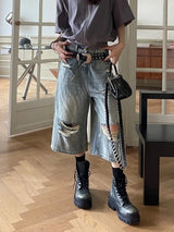 Vintage blaue zerrissene Distressed Jorts