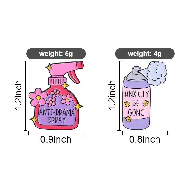 Anti-Drama Spray Enamel Pins