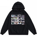 Eyes Print Hip Hop Black Hoodie