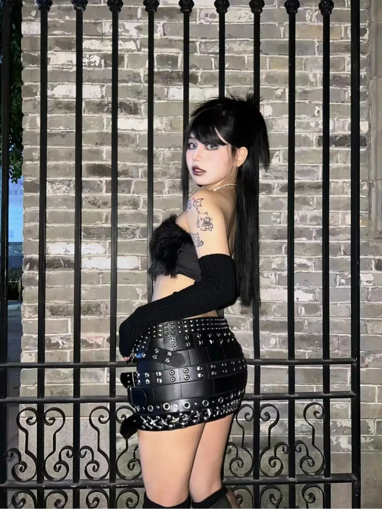 Cool Black Leather Mini Skirt