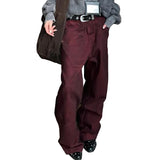 Burgundy Low Waist Jeans