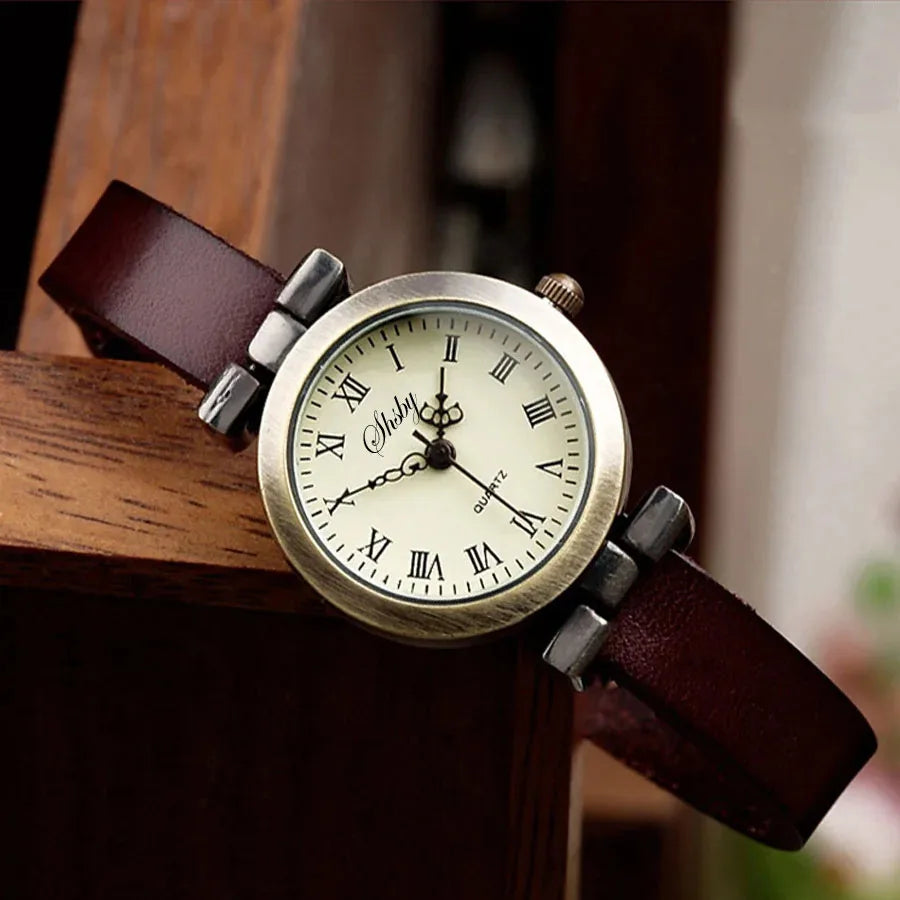Vintage Bronze Leather Watch
