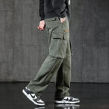 Faded Straight Leg Cargo Jeans