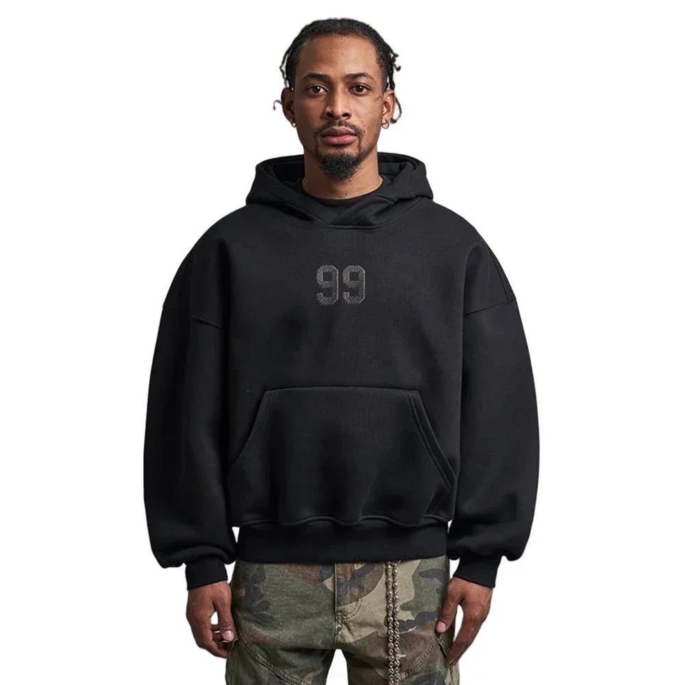 "99" Embroidered Front Pocket Hoodies