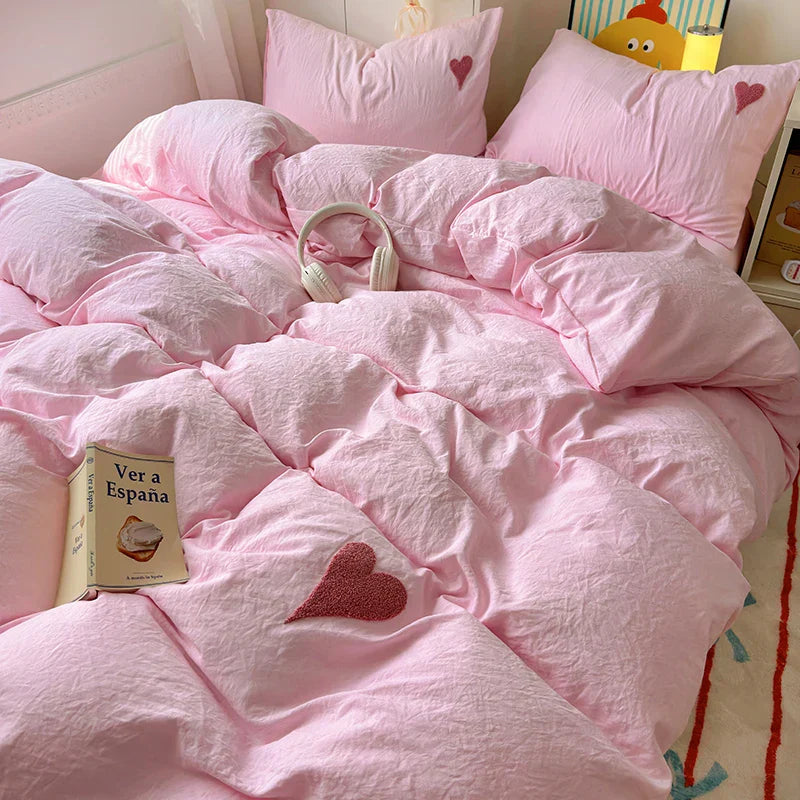 Blue Heart Bedding Set