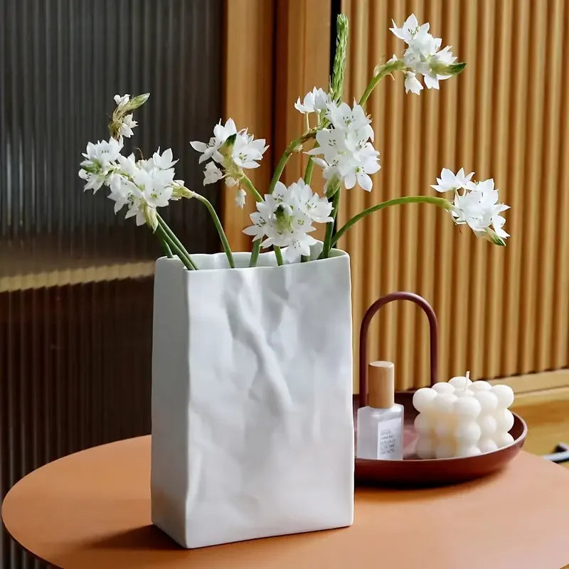 Pleated Paper Bag Unique Vintage Vase