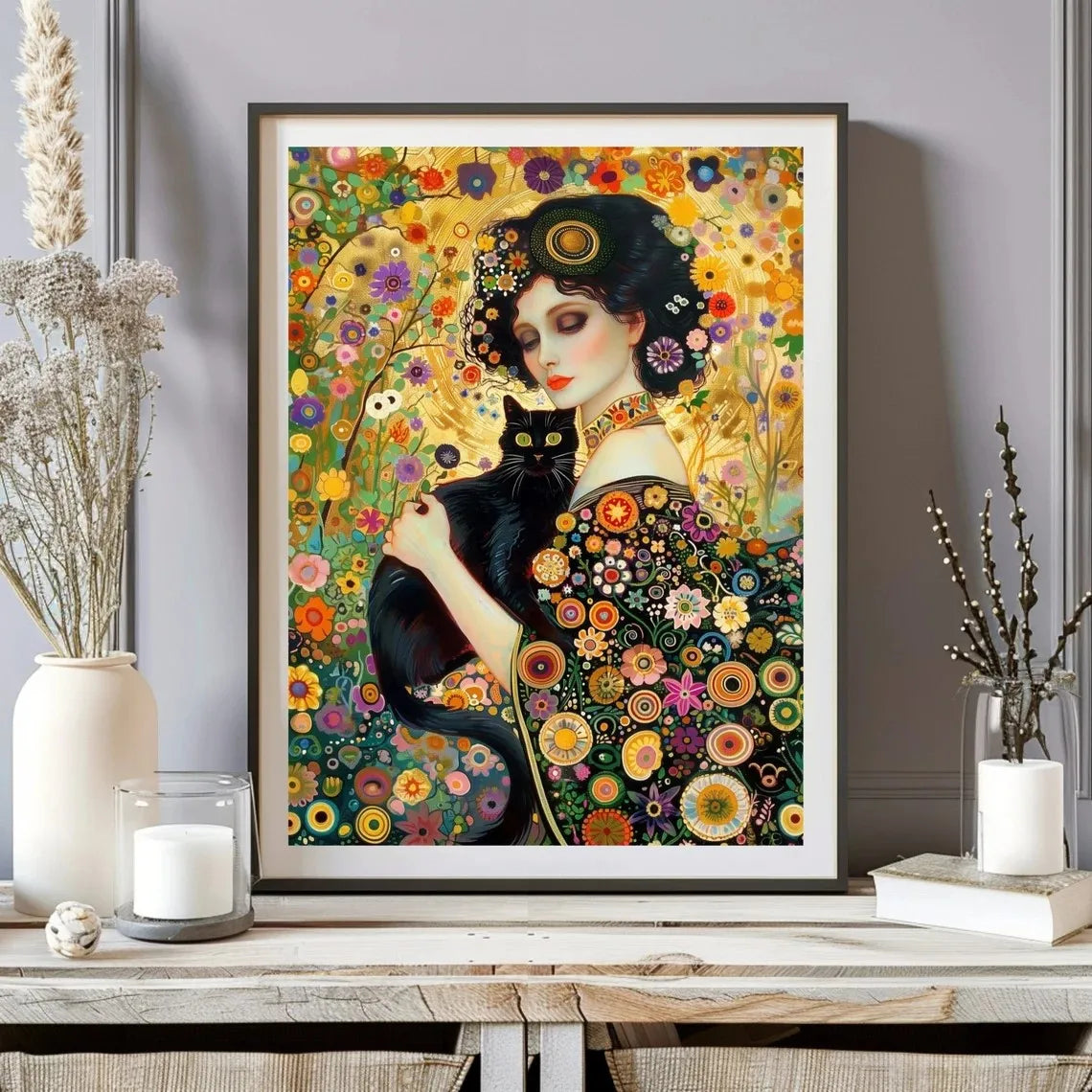 Vintage Klimt Woman Paint