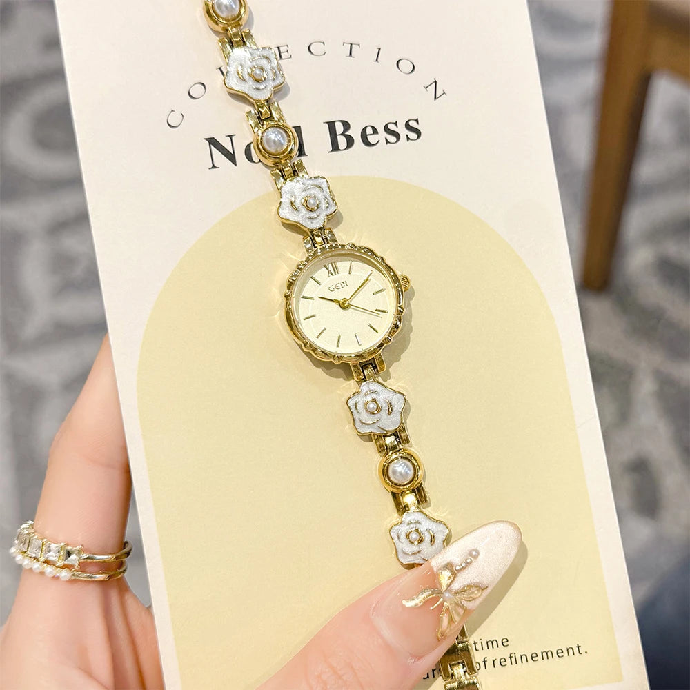 Luxury Exquisite Flower Chain Strap Watch