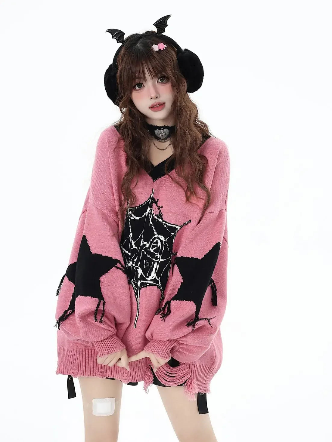 Pastel Goth Spider Sweater