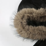 Faux Fur Collar Gothic Hoodie
