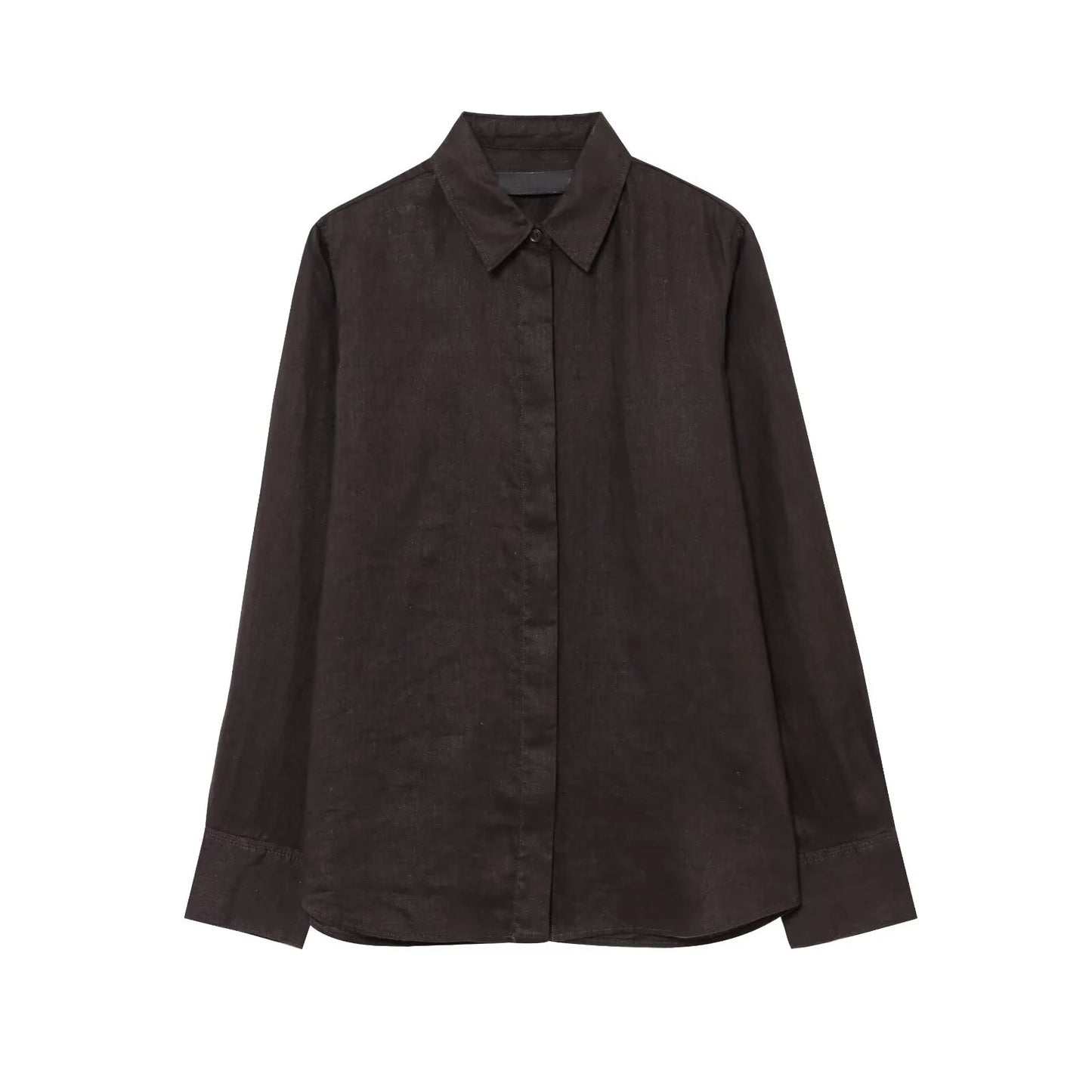 Women Single Breasted Casual Vintage Blouse