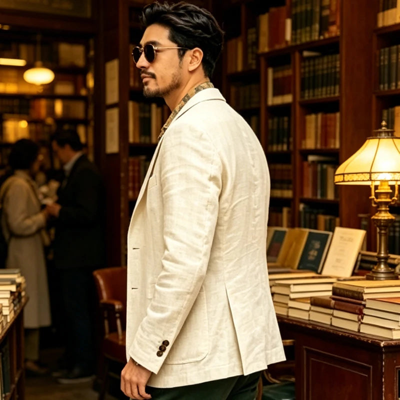Italian Men Linen Suit Jacket