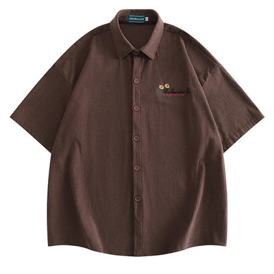 Vintage Striped Corduroy Summer Shirt