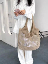 Hollow Out Woven Knitted Shoulder Bag