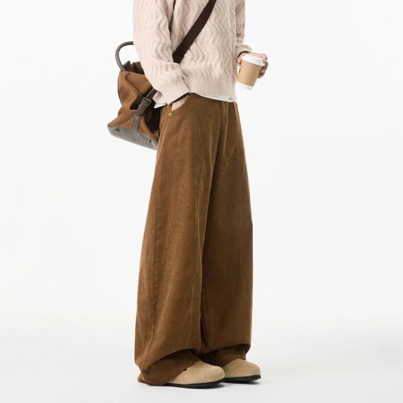 Wide Leg Korean Corduroy Pants
