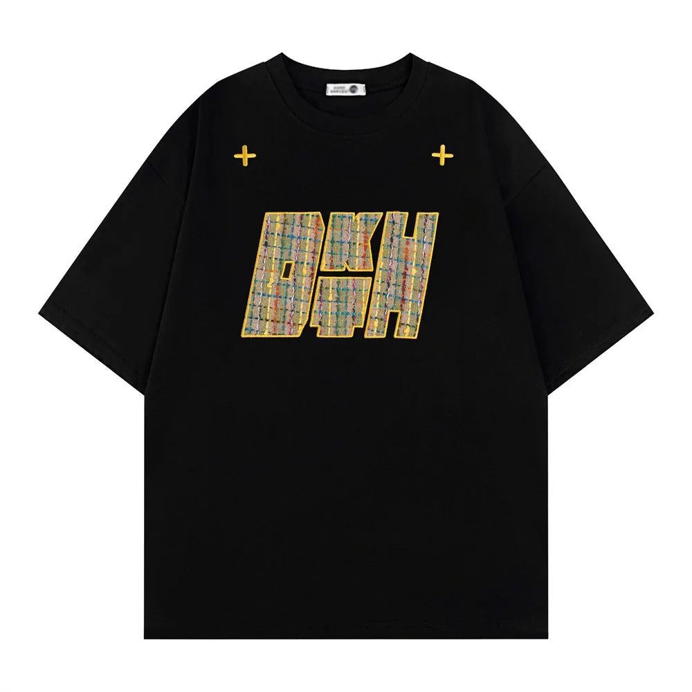 Loose Fit Letter Embroidery T-Shirt