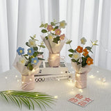 Crochet Flower Bouquet With LED Light String Gift