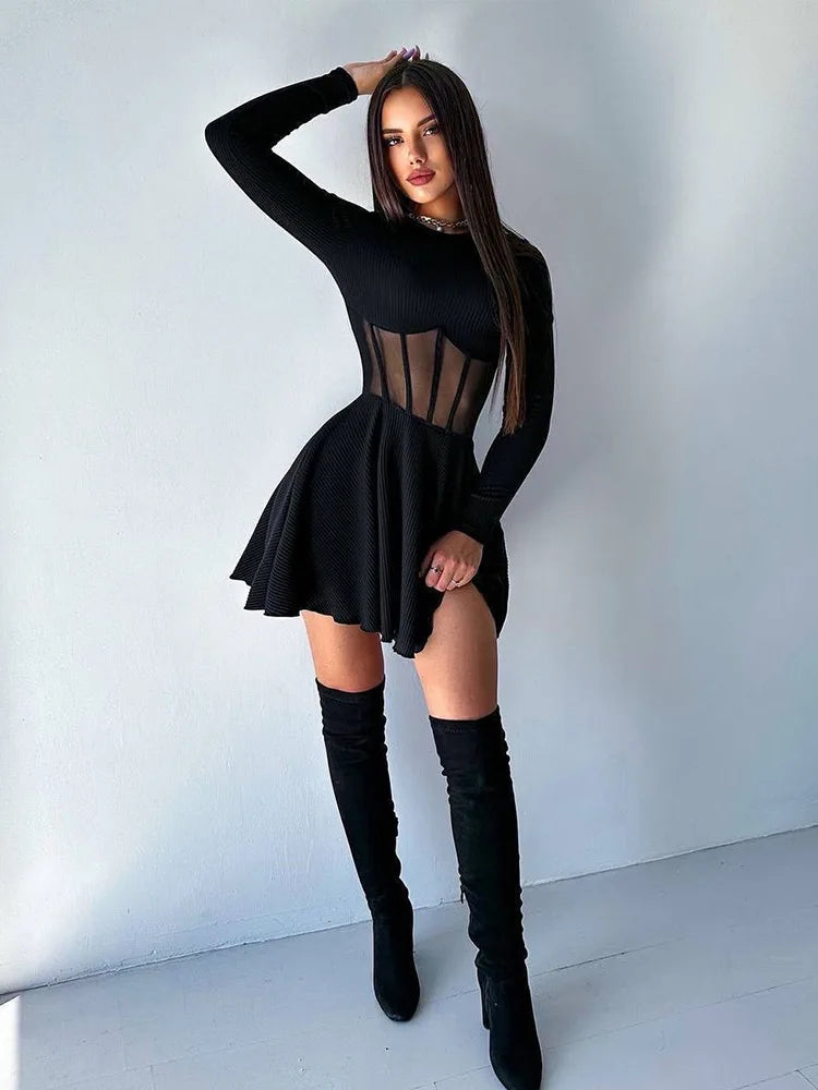 Bodycon A-line Solid Color Mini Dress