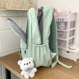 Lightweight Solid Color School Backpack