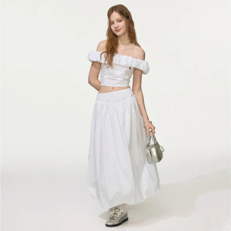 Soft Girl White Two-piece Set