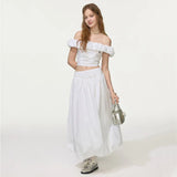 Soft Girl White Two-piece Set