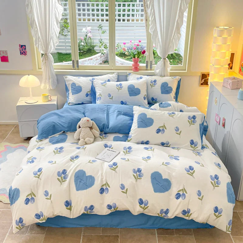 Nordic Striped Simple Style Cotton Bedding Set