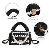 Woven Bag Knitted Shoulder Chunky