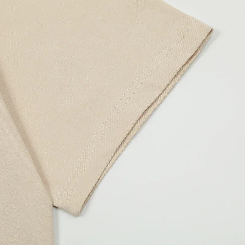 Solid Black Summer Cotton Short T-Shirt
