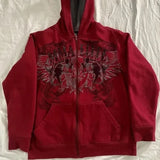 Y2K Elite Kapuzenjacke mit Reißverschluss, Rot