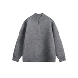Vintage Loose Knitted Zipper Cardigan