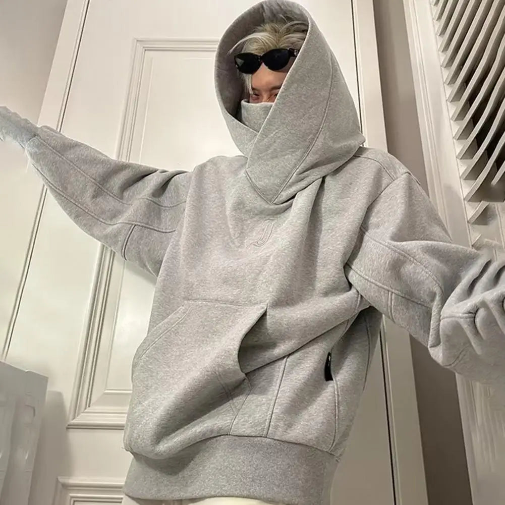 Korean Style Covered Face Hoodie