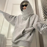 Korean Style Covered Face Hoodie