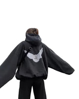 Retro Pigeon Graphic Print Hoodie