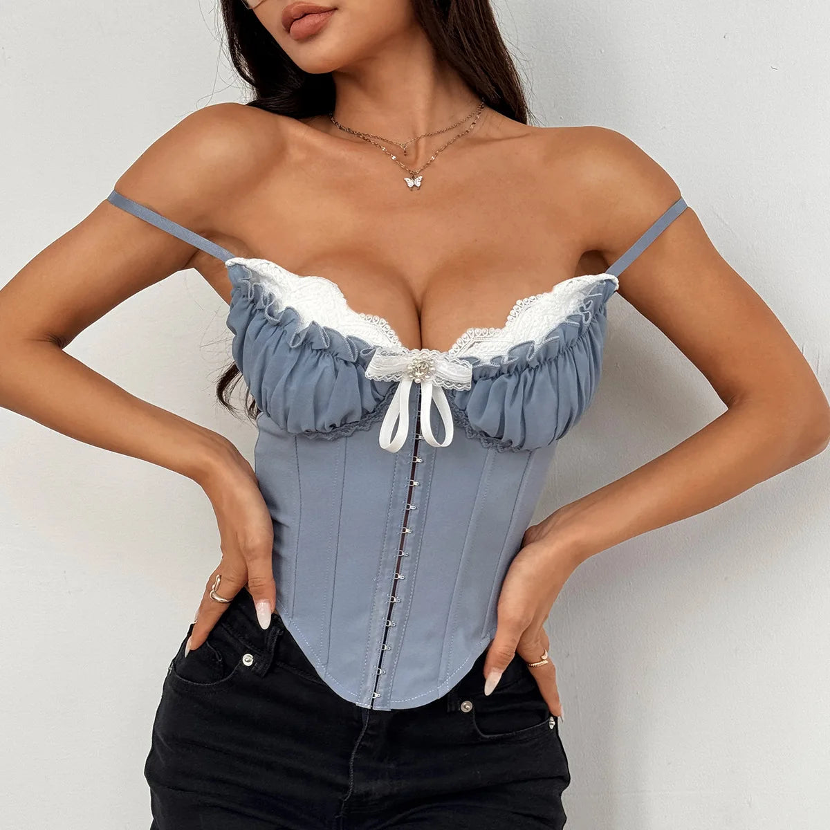 Y2K Layered Bust Corset Top