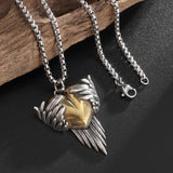 Angel Wings Heart Pendant Necklace