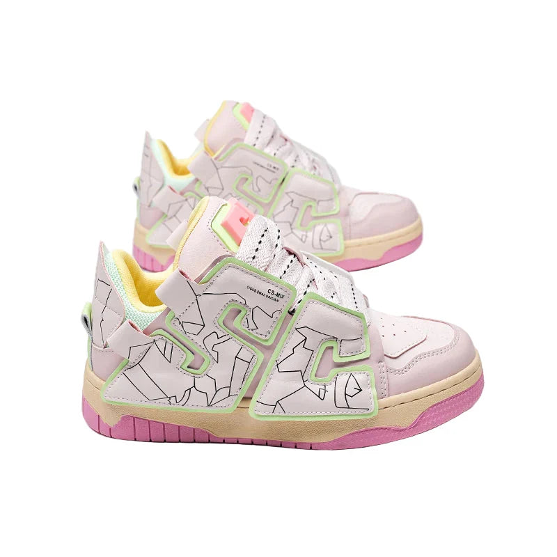 Retro Punk Bunte Schul-Sneaker