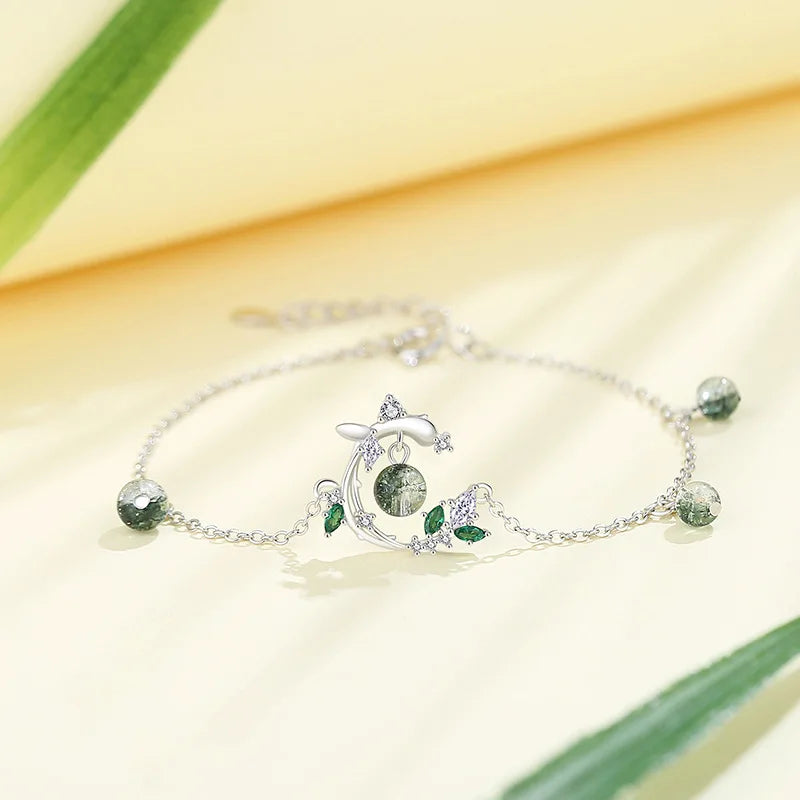 Silver Forest Green Accessory Set
