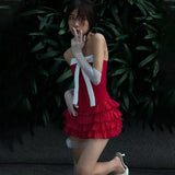 Coquette Red Strapless Bow Set