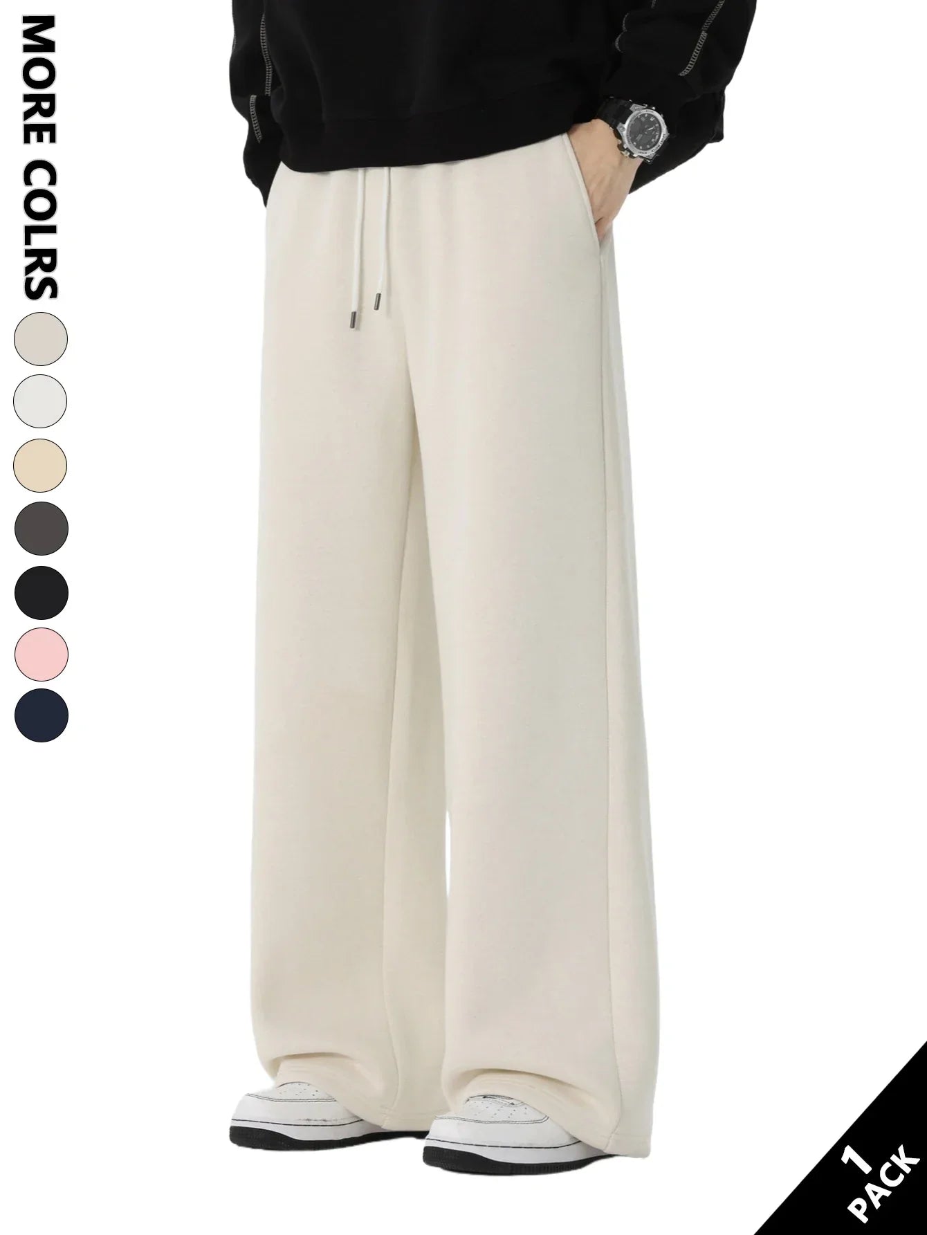 Solid Color Comfy Straight Leg Pants