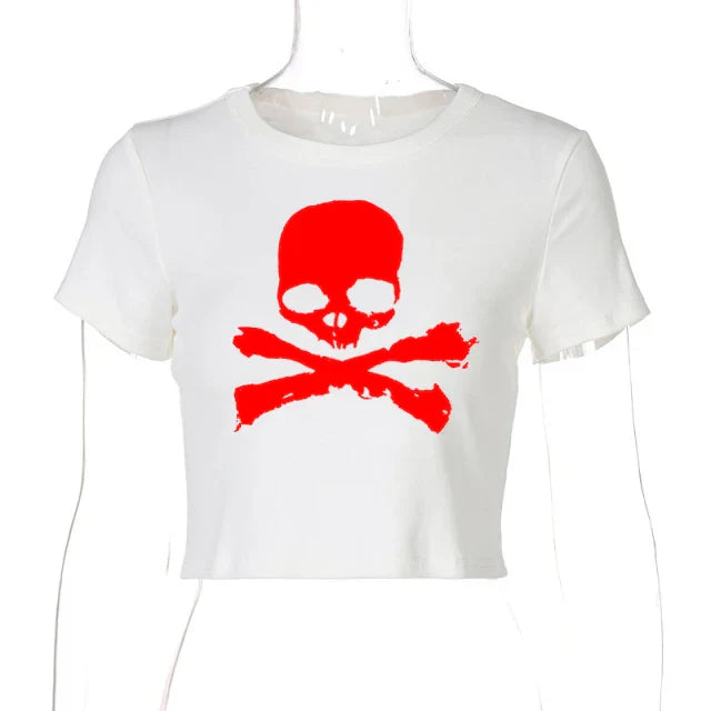 Y2K Gothic Skull Vintage Grunge Graphic T-Shirt