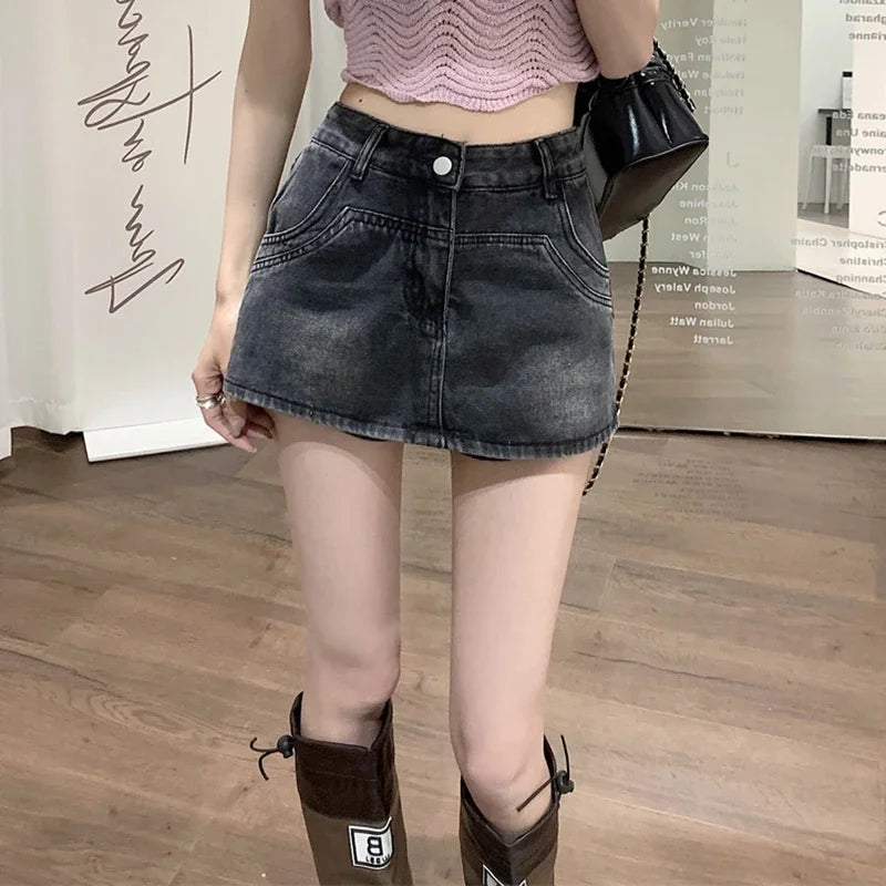 High Waist Vintage Denim Skirts